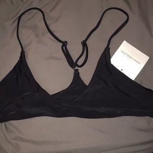 Black sports bra style bikini top